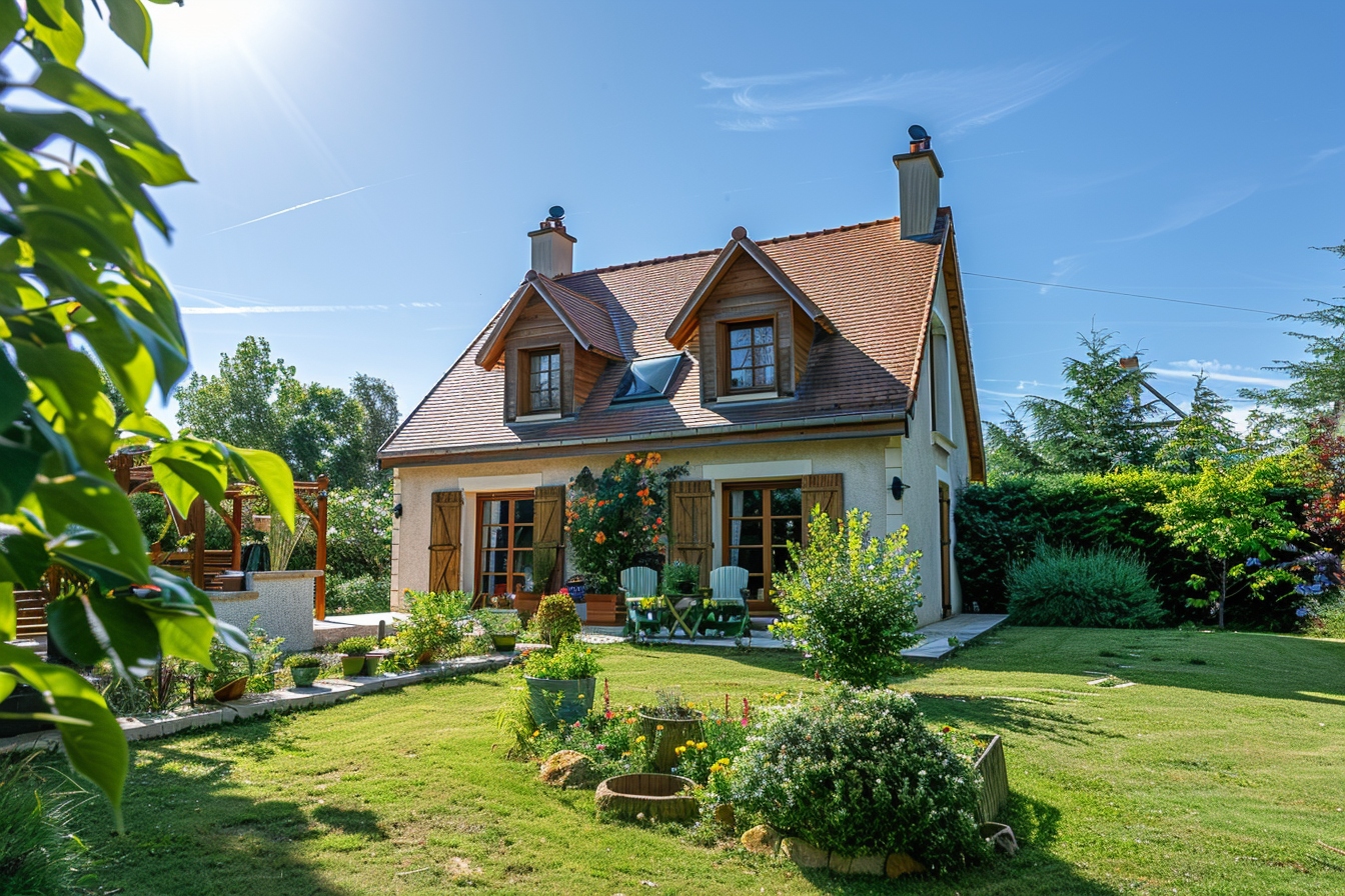 Vue aérienne d'une maison agrandie avec une extension moderne à Orléans illustrant les options de déménager ou d'agrandir sa maison